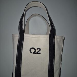 L.L. Bean Canvas Tote - Cream with Black Stripes